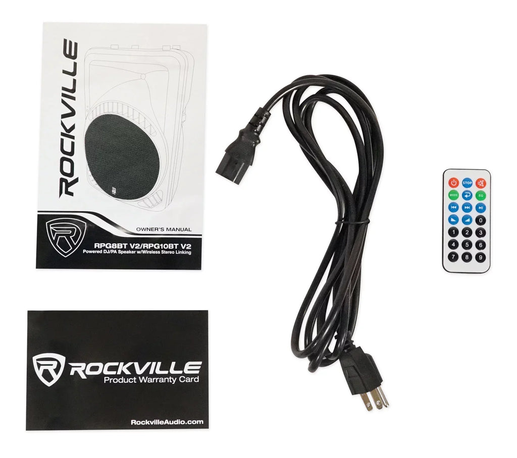 400W RPG8BT Powered Speaker PA 8 BlueTooth/Wireless/Remote/EQ Rockville V2 inch DJ