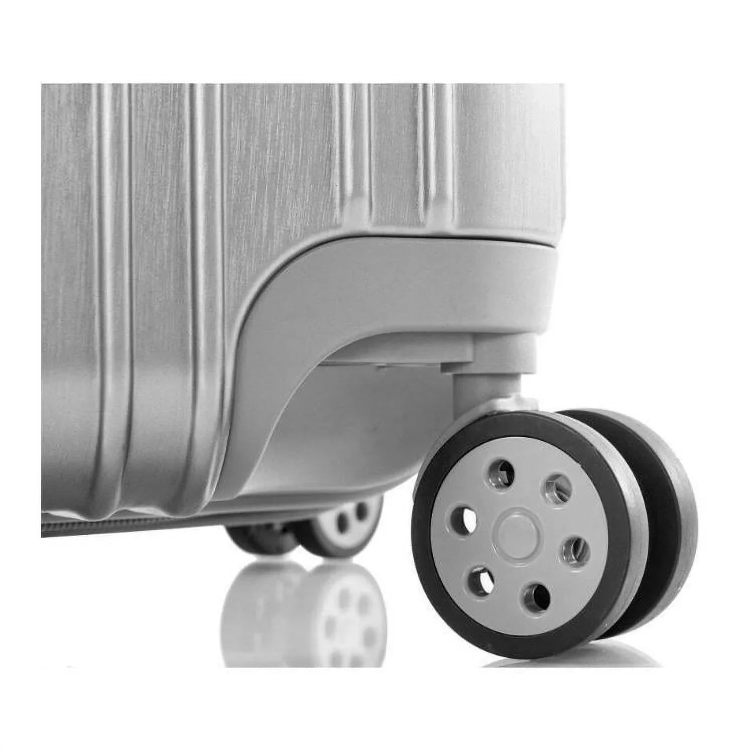 System Lightweight, Carry-On Silver with Lock, Handle Spinner TSA Expandable, Xtrak Heys Wheels Telescopic Luggage 21-Inch Combination