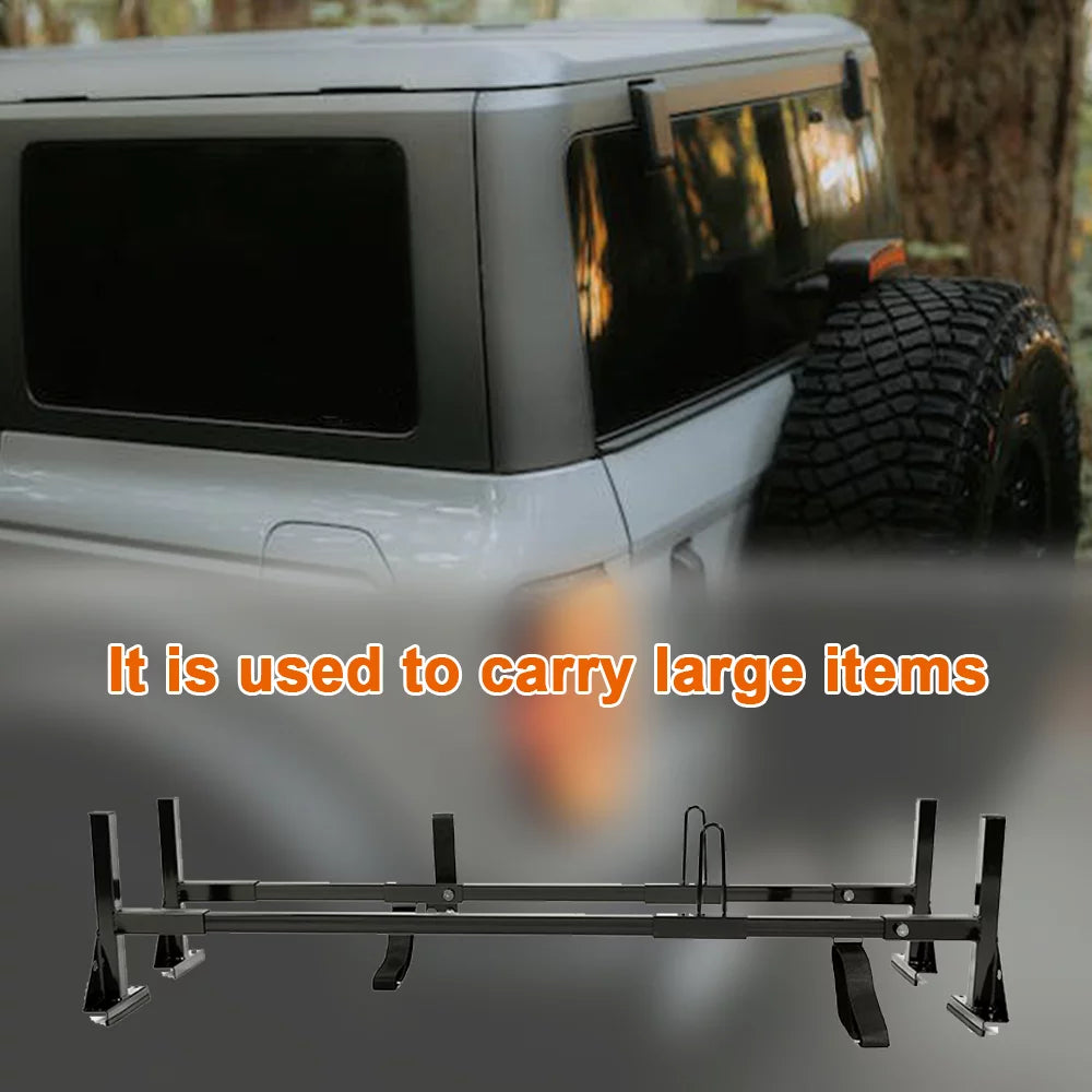 GMC Kojem Roof Rack Rack Vans 2 Universal Full-Size Ladders Carry Steel Bars Mount E-Series Adjustable Chevy Express Savana Ford for 68"-75"