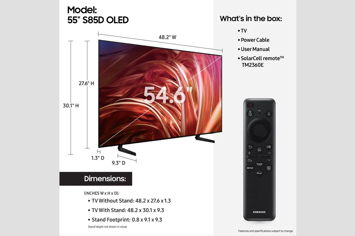 TV SAMSUNG OLED 2024 QN55S85DAEXZA Smart 55â?Class S85D