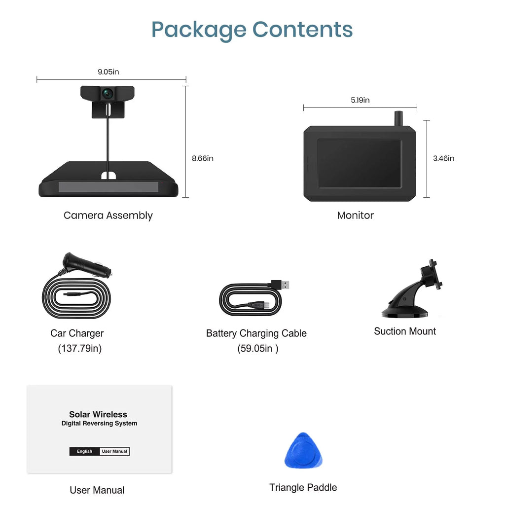 Systems, Camera, License Camera View Solar Back Camera for Rear Plate Vehicles Up Trailer BOSCAM Wireless Wireless Backup Camera Digital Reverse Car