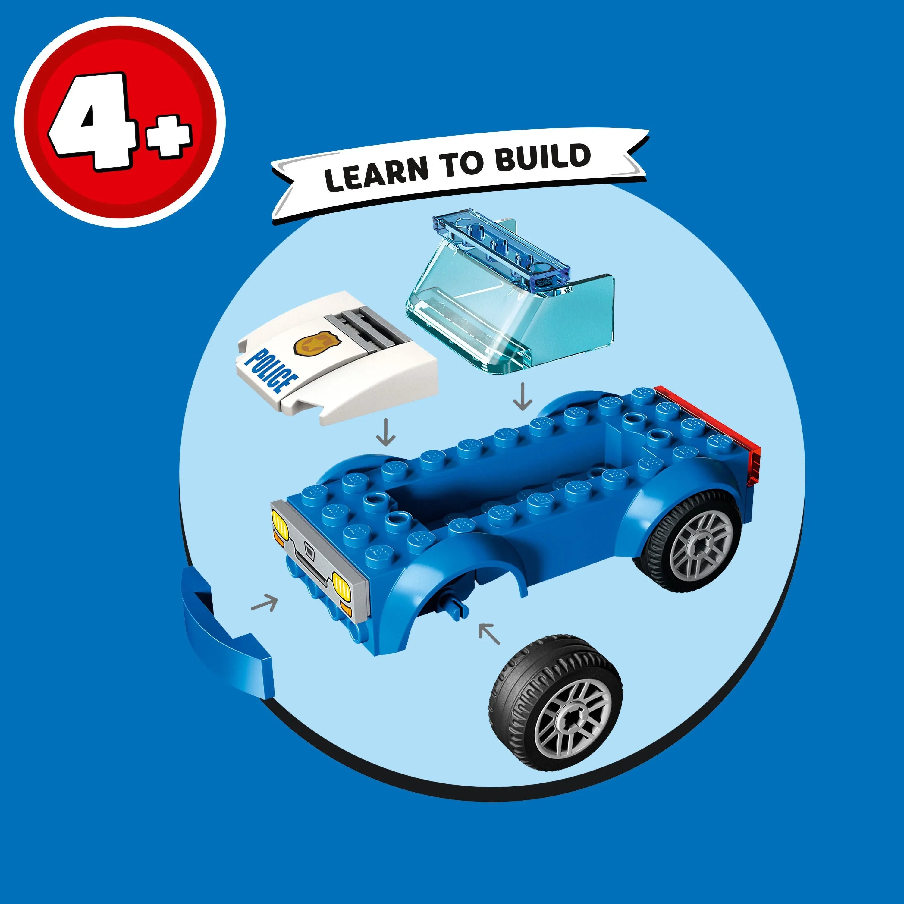 60370, 4 and Old Breakout Plus with Years for LEGO Minifigures City Playset Police Jail, Dog Motorbike, Kids Chase Car Station and Toys 4 Toy Figure,