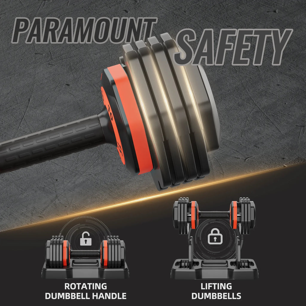 Home Dumbbell Full 5-in-1 Set Handle 25lbs Gym Body Anti-Slip for Adjustable Workouts - Metal