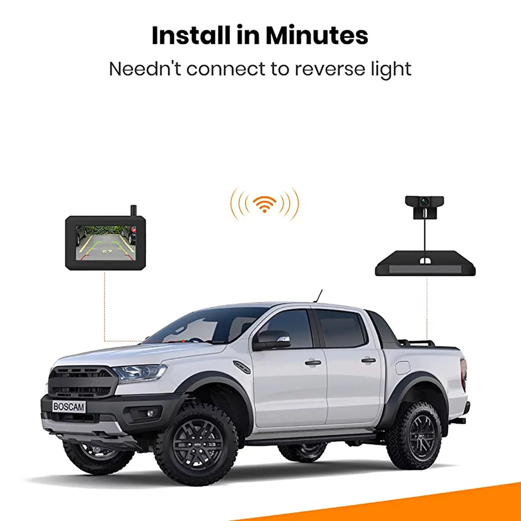 Systems, Camera, License Camera View Solar Back Camera for Rear Plate Vehicles Up Trailer BOSCAM Wireless Wireless Backup Camera Digital Reverse Car