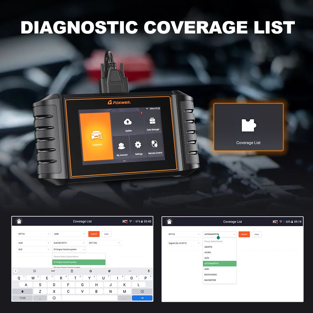 Full Elite Automotive Tool Code Bi-Directional Reset NT510 30 Scanner Acura for Honda Acura Control System NT710 for Scanner OBD2 JOBD Car Scan Reader Fits Honda Scanner Upgraded Services Fits Foxwell