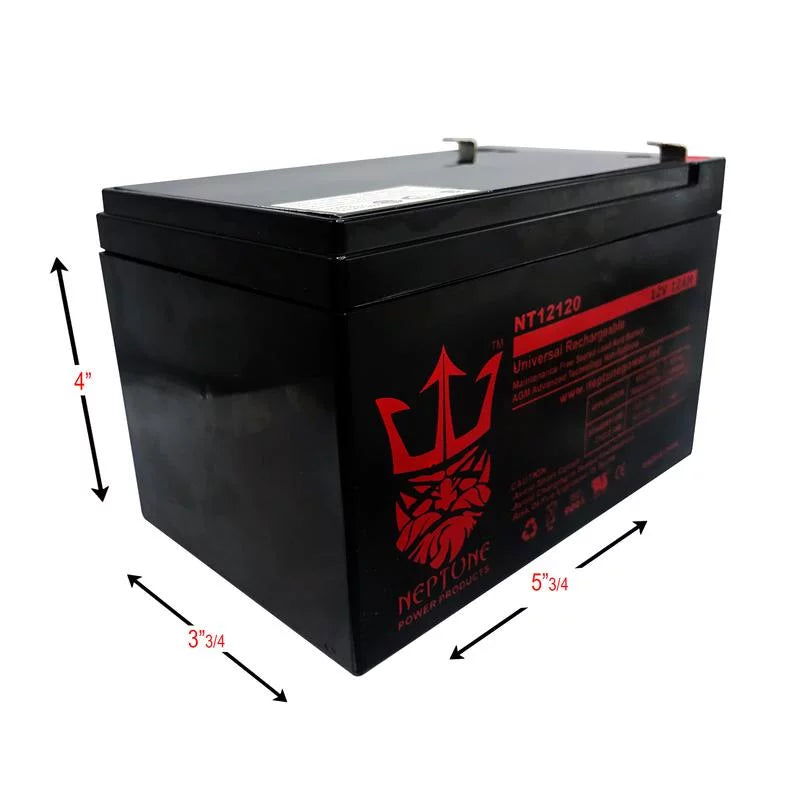 12Ah Battery pack Neptune 500 Scooter - 3 Electric EVO 12V Replacement by