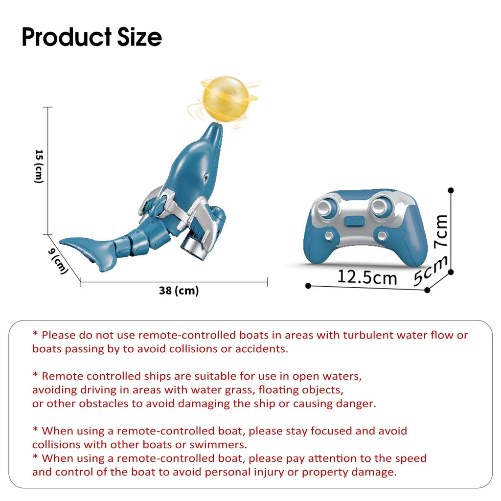 Kids Dolphin Waterproof River Toy Pool Animal Boat Head Click Animal Toy /one Waterproof Boat Kids Ball Head Remote Remote Remote Head boat,Demo Water Boat Pool Water Water
