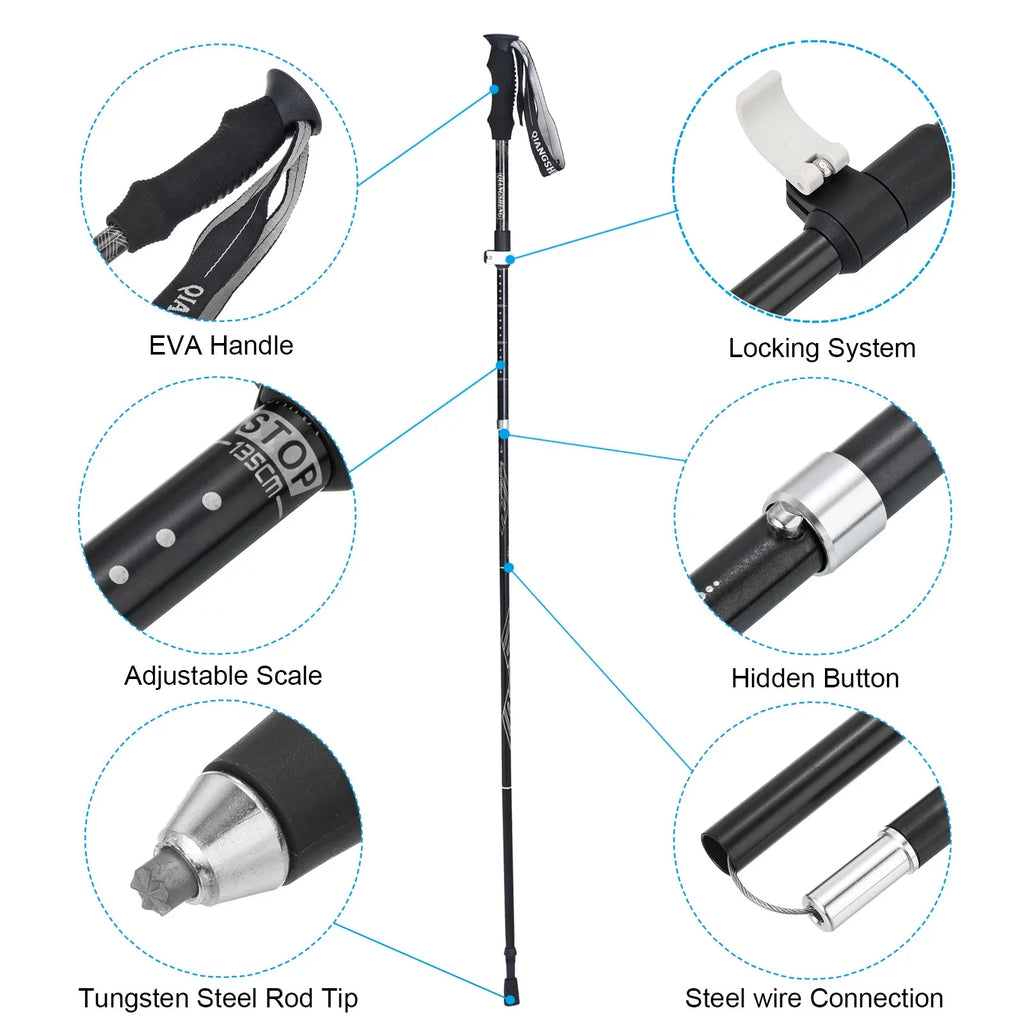 Uxcell Pole 53 Hiking Poles, Inch Collapsible Trekking White Telescopic