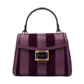 Spade Lizard-embossed Bag Small Top-handle Katy Burgundy - Kate Striped