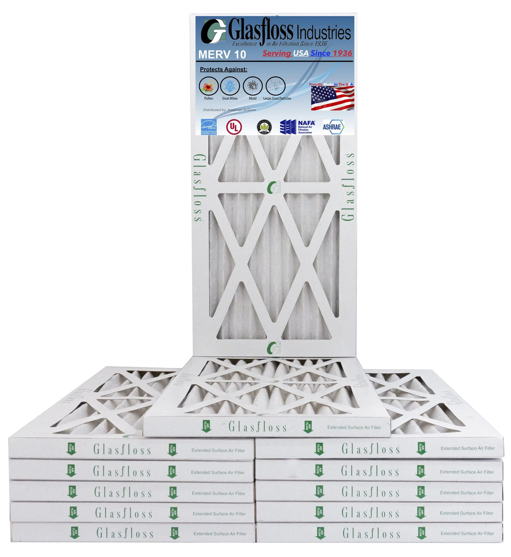 Made in 14x18x1 Glasfloss MERV - Furnace Filter Air x 10 Size: - - (Actual 17.5x7/8 -Qty:12 USA inch) 13.5