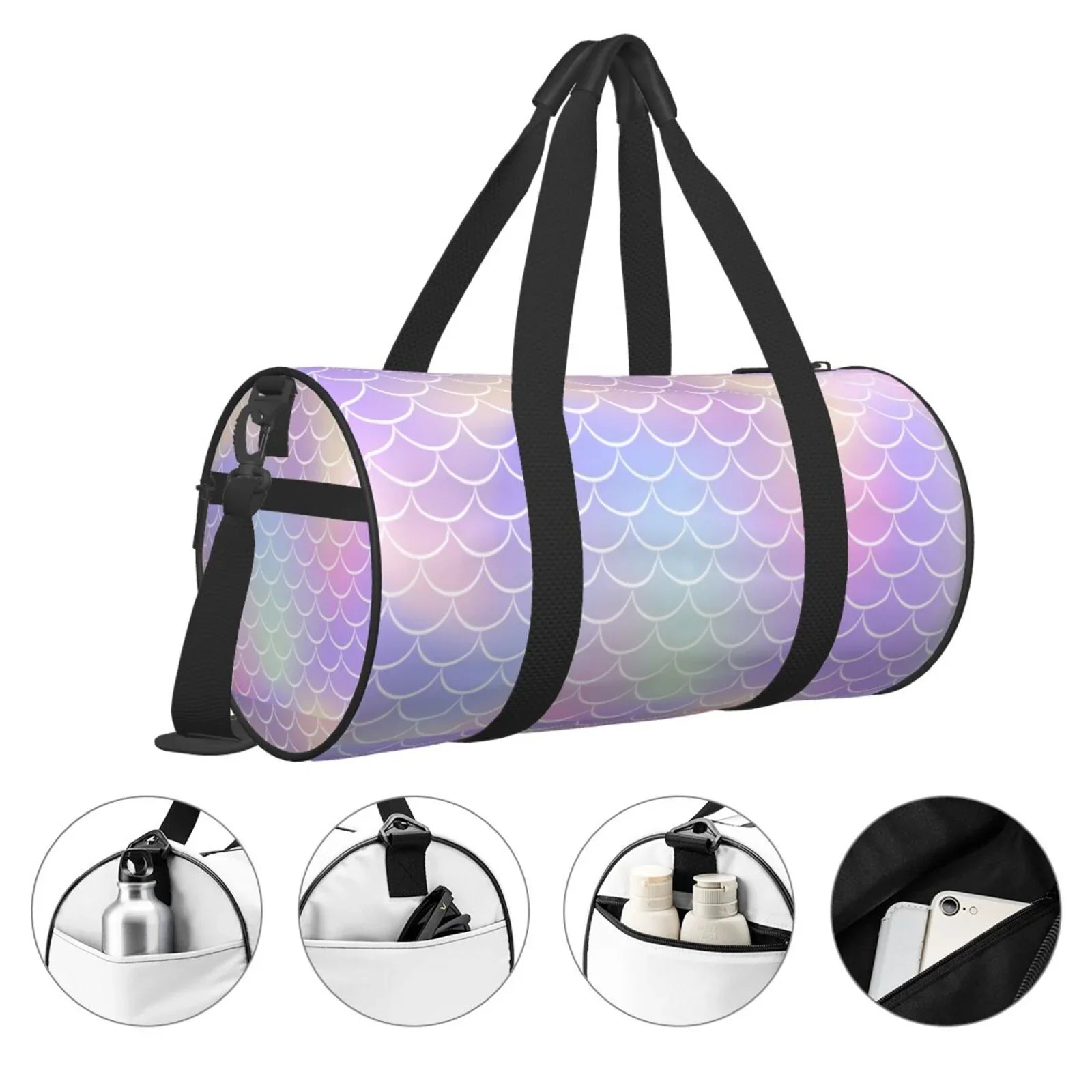 Travel Waterproof Coaee Bag Bag with Gym Compartment Pocket Luggage Cylinder and Capacity Sports Fish Large Scale1 Bag