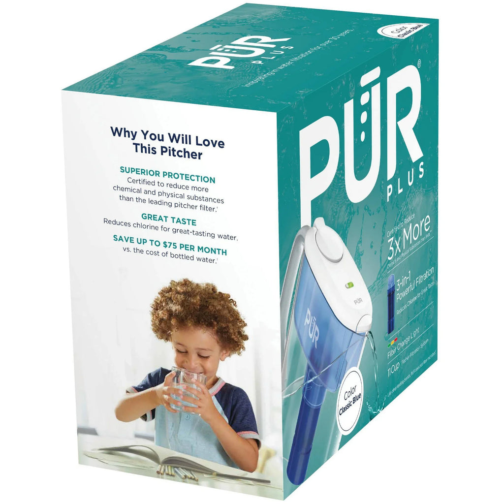System Pitcher PLUS PPT110WA 11 Water White/Blue Cup Filtration