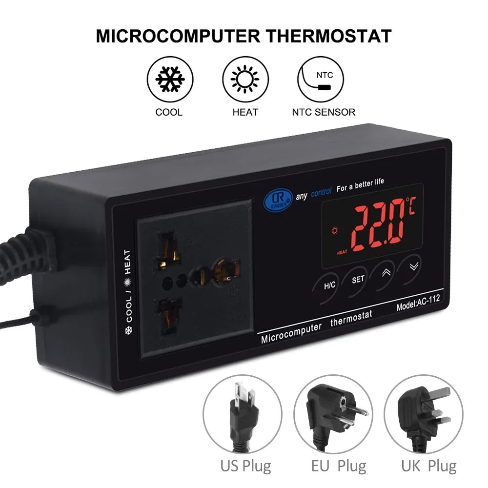 Reptiles Home Brewing Cooling Digital Freezer Incubation Lepmerk -40â~110â?Plug House with Green Temperature Chest Heating Controlled Thermostat Reptile Controller Thermostat Mode & for Outlet