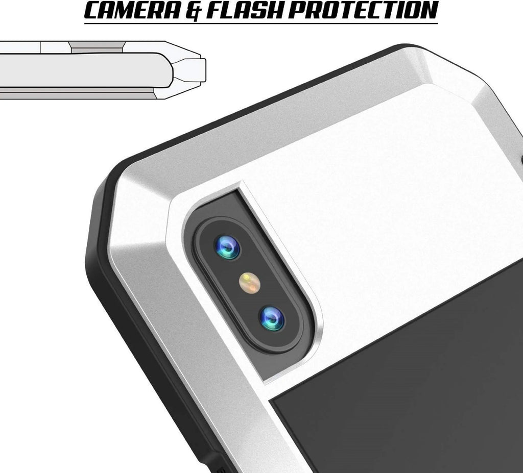 Duty Protection, iPhone Metal (White) Gorilla Aluminum Heavy Glass Scratch Grade Military and 5 Outdoor Case Rugged Travel Resistant Shockproof