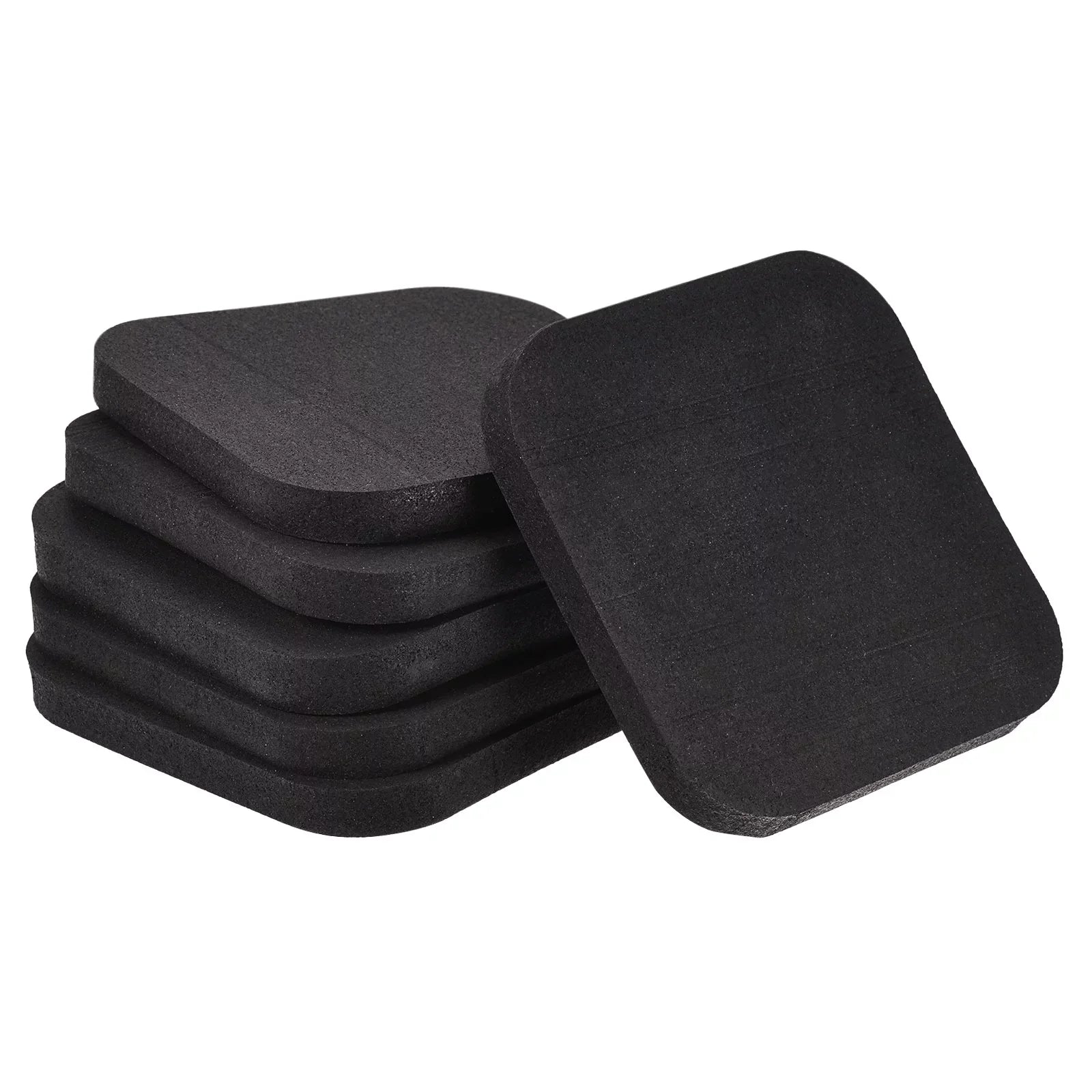 Pack Exercise Equipment for Uxcell Treadmill Mat Sound Mat-3.9"x3.9" Floor Black 6 Protection Reduction,