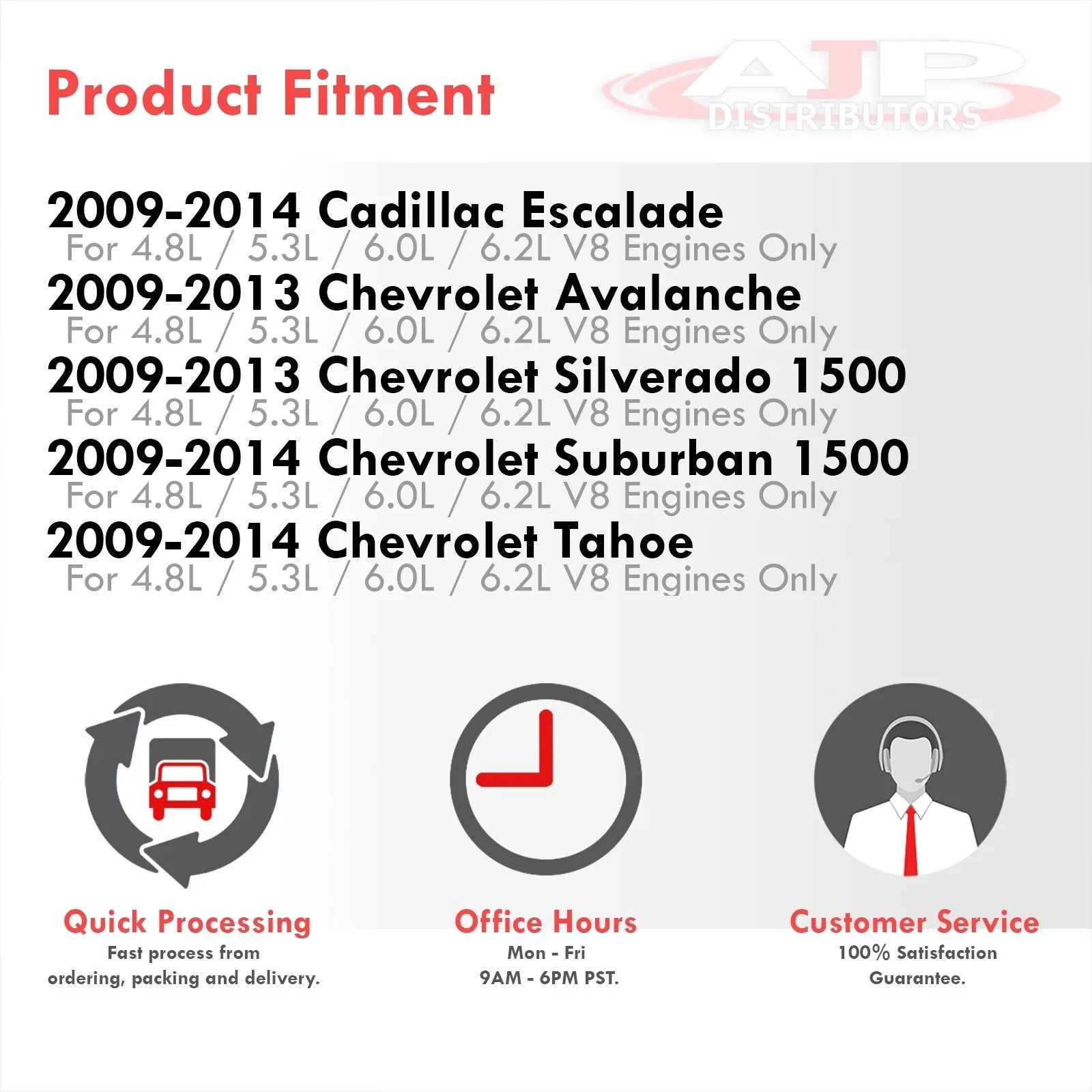 Silverado Distributors XL Filter Induction + Tahoe Intake Compatible/Replacement Aluminum Air GMC Cold Yukon Chevy Sierra Heat V8 Pipe For Avalanche Suburban AJP System Polish Escalade Cadillac Shield