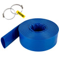 Water 1-12" Hose Drain Transfer, with Backwash & Heavy for Pool Discharge Hose, PVC Fabric 105', Hose, Blue & Duty Flat Weather-proof VEVOR x Burst-proof, Swimming Lay Ideal Clamps,