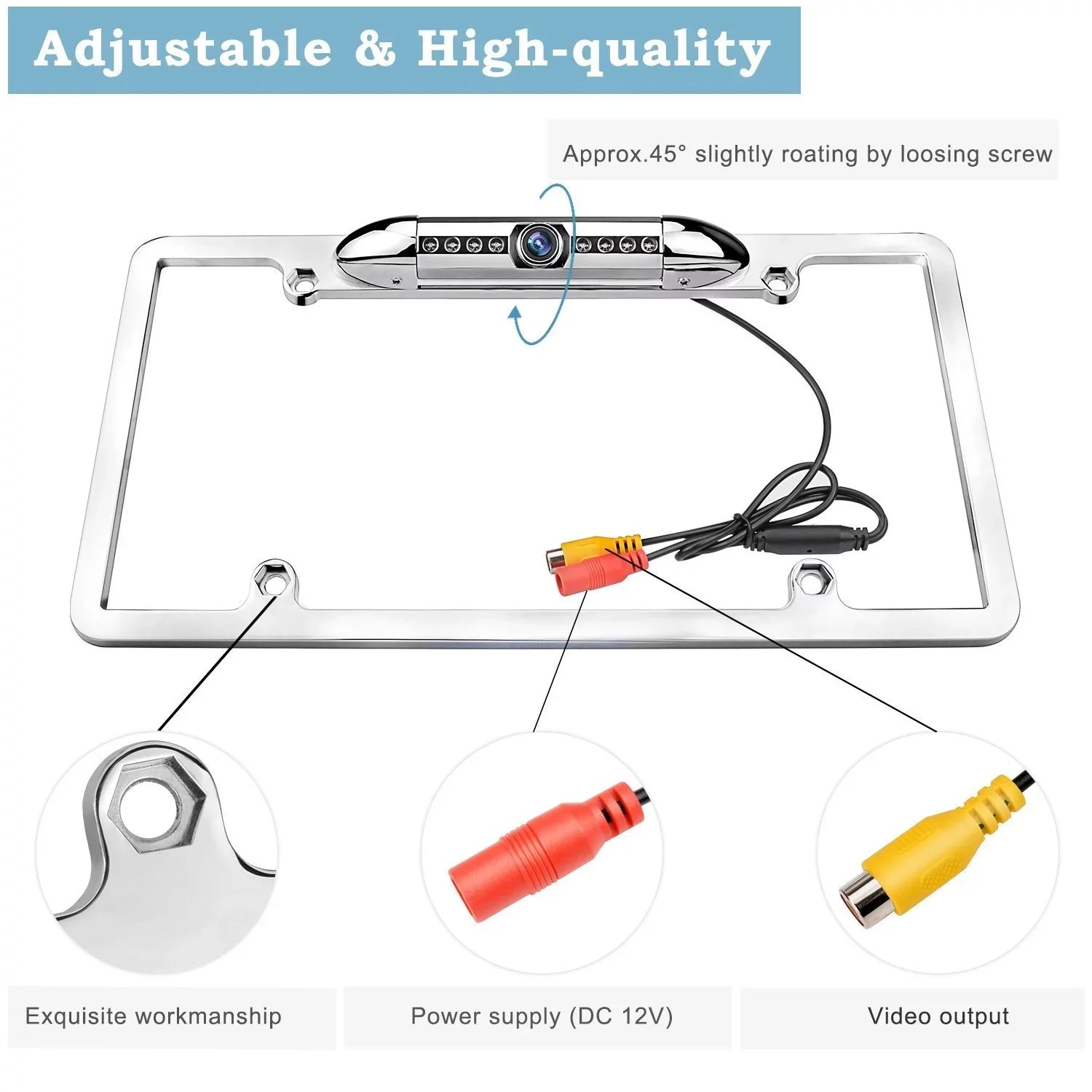 for Van License Frame Truck, Trailer, Camera Plate Bus Backup Rearview