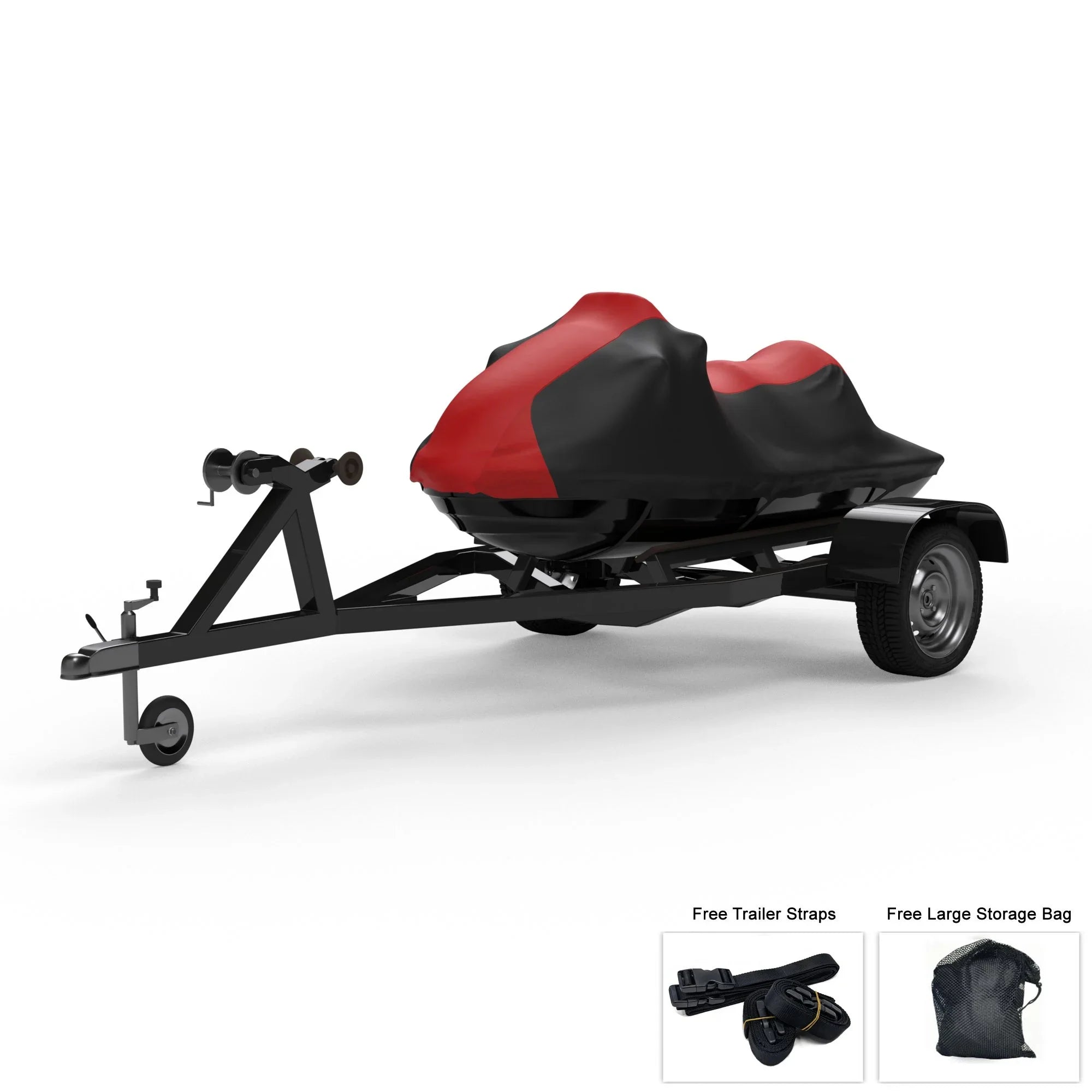 Cover Jet from DOO / Straps - Ski All Storage Color Rays, RED XP More! Trailer Protects - Rain, Black For Weather 1991-1996 Trailerable - Bag SEA And And Weatherproof - Sun, UV Includes