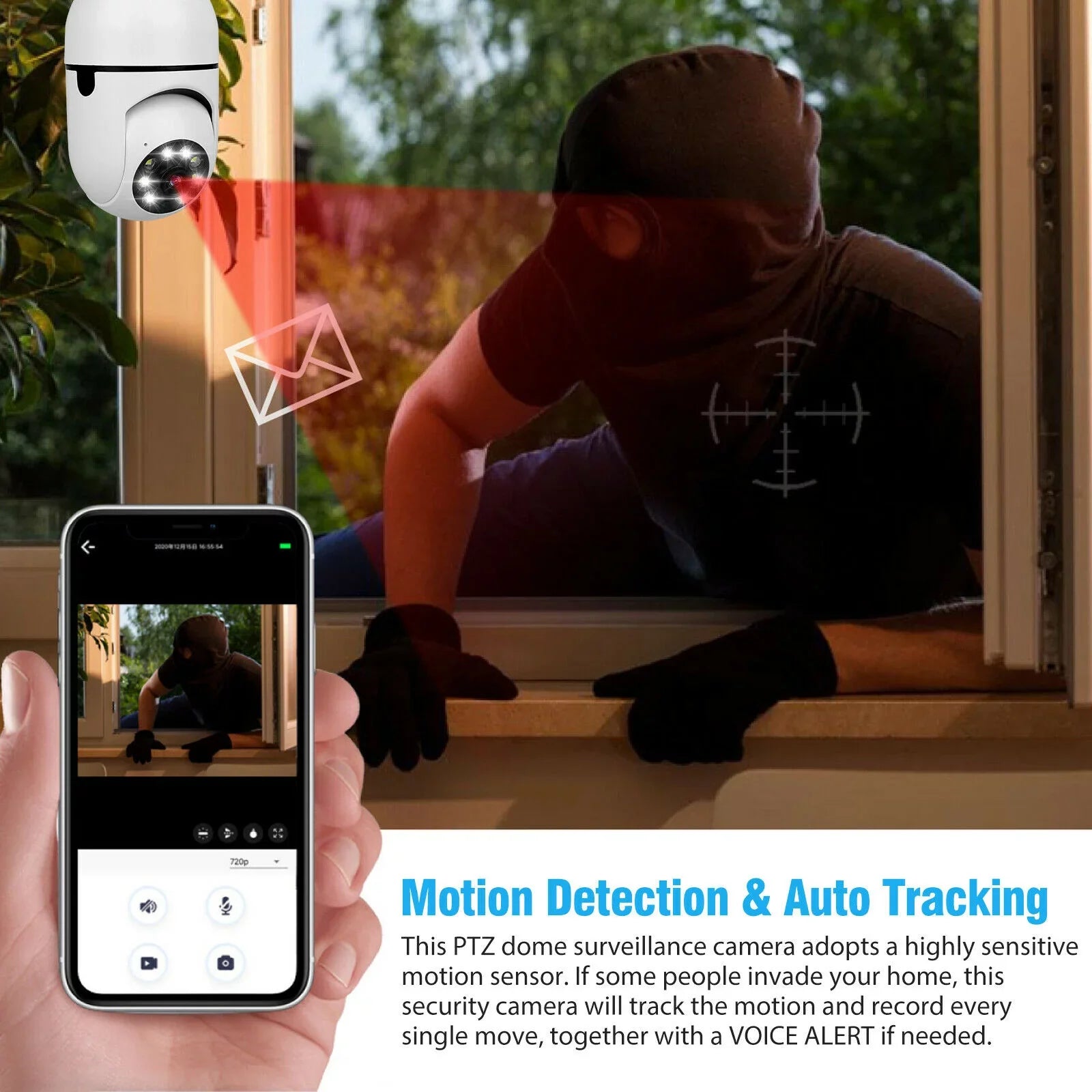 Bulb Camera Security H-Party HD Outdoor, Cameras, Light 2.4G Wide 5G Night Toner Security Pack 360¡ã 1080P Camera, 4 Security, & Cameras Home Security Outdoor Wireless for Wifi Vision Viewing,