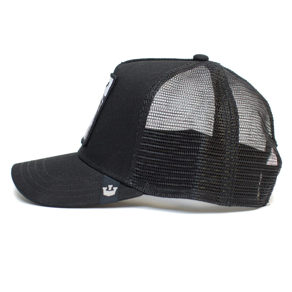 Black Snapback Hat, Unisex The Farm Trucker Original Adjustable Goorin Tiger), (White Bros. One Size