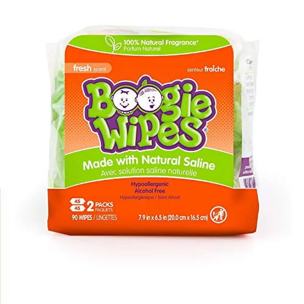 Made 90 Natural Count, with Wipes Scent, Fresh 6 Saline Pack Boogie