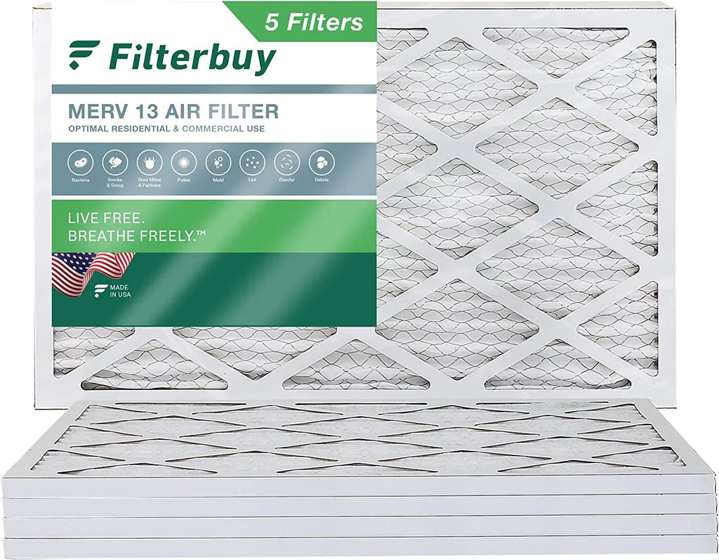 Furnace 12x24x1 HVAC MERV 13 Filterbuy Filters AC (5-Pack) Pleated Air