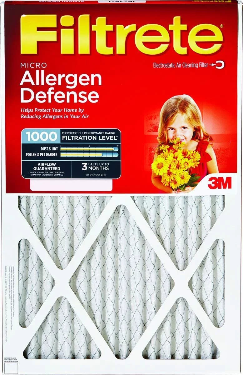 or Micron 9801-2PK-HDW 16x25x Allergen Pleated, 3M Microfiber or Quantity Furnace Micro Red Defense Filtrete Filter, - 3