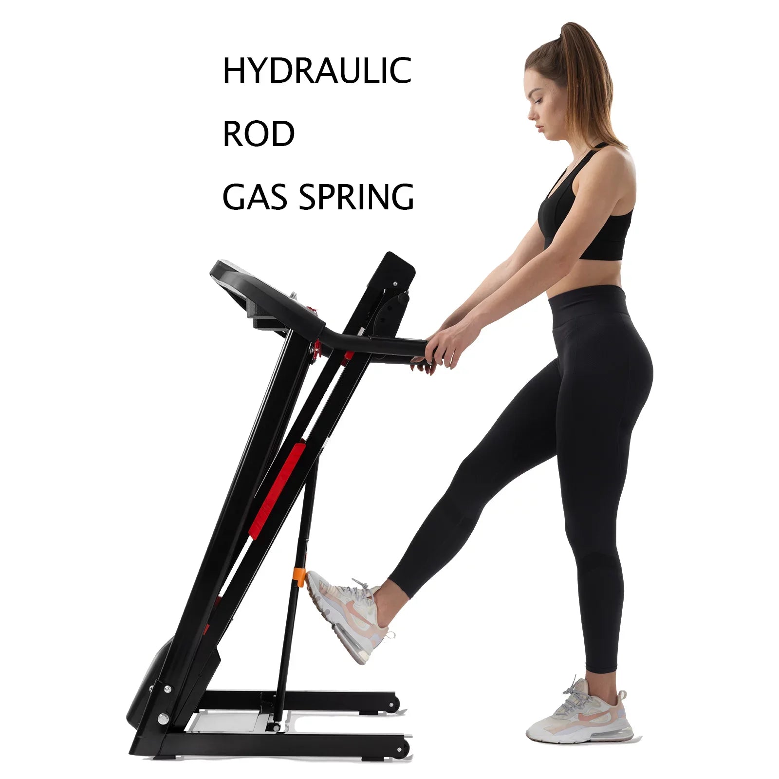 Pouseayar Black for Foldable with Home - Folding 3.5HP Incline, Portable Treadmills