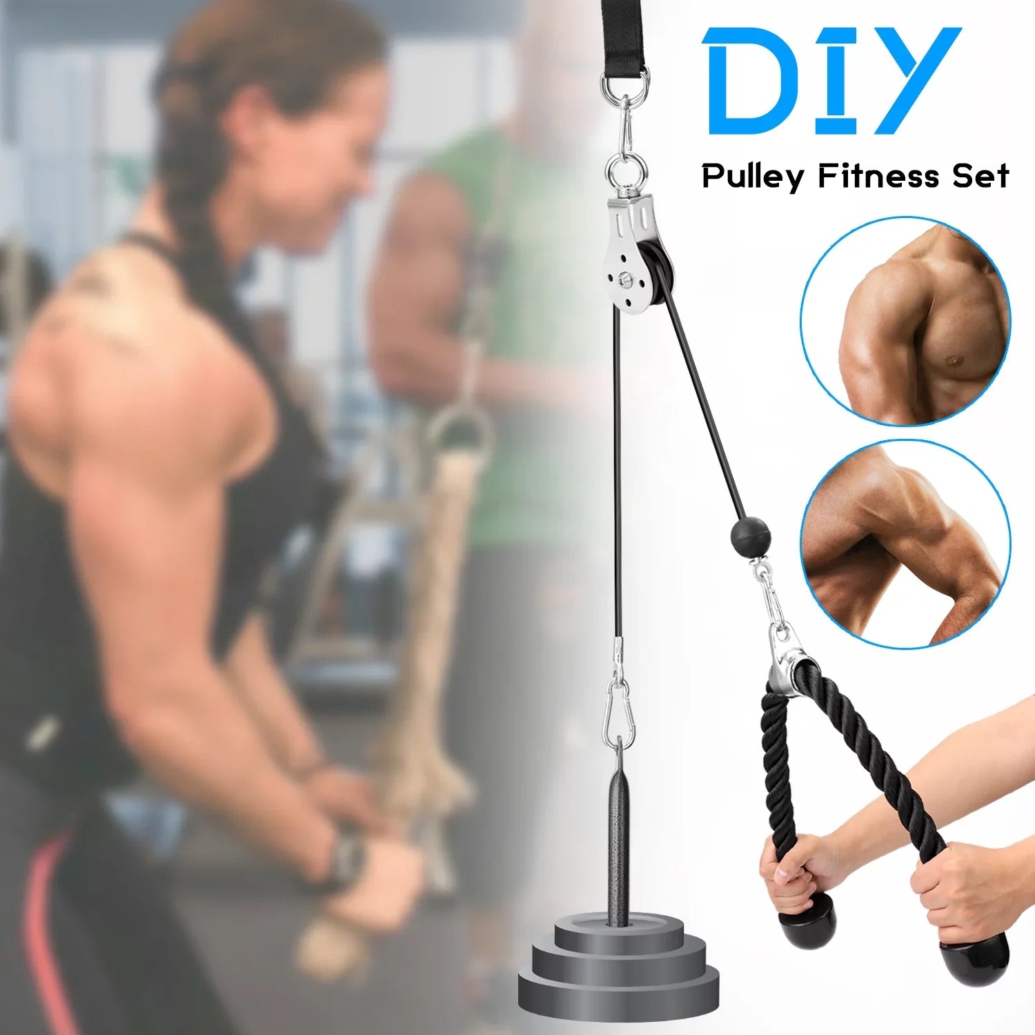 Pulley Fitness DIY Strength Loading Arm Lifting System Blaster Cable Equipment Machine Lixada Pin Biceps Hand Training Triceps Attachment