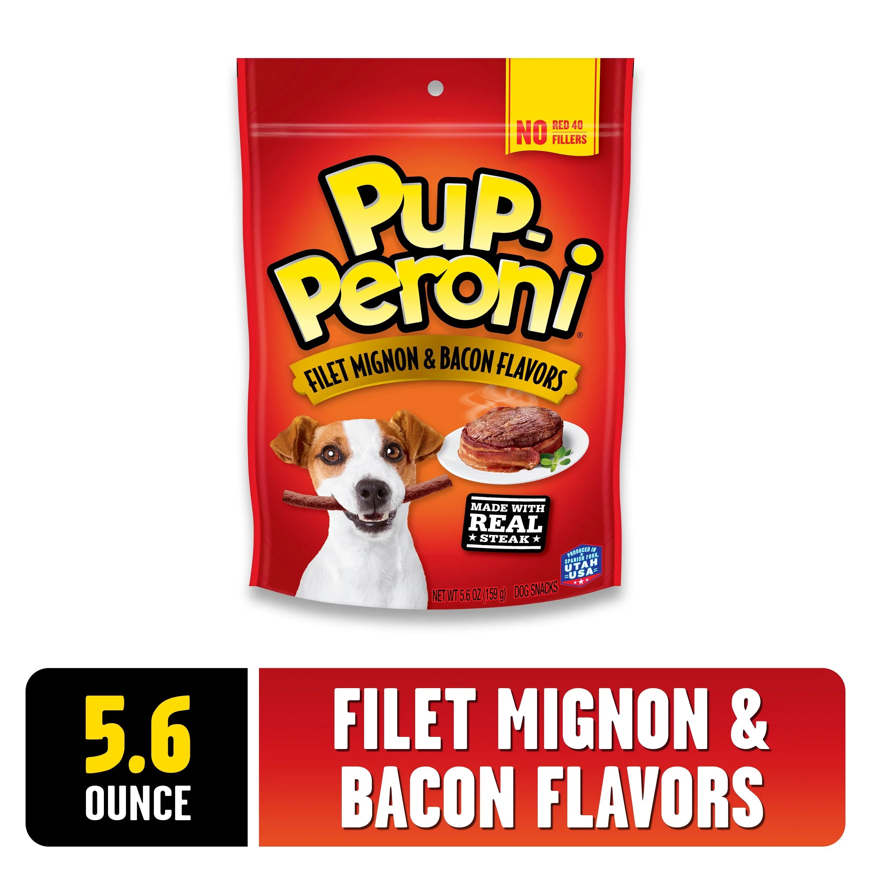 Dog Bag 8) Pup-Peroni Mignon & Treats, Flavor (Pack Filet of Bacon 5.6oz