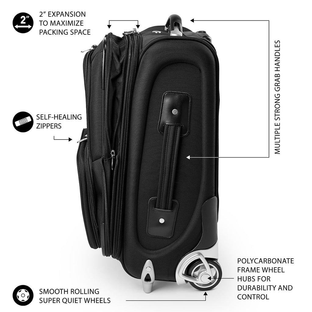 MOJO Rolling Black Cal 21" Bears Suitcase Softside Carry-On
