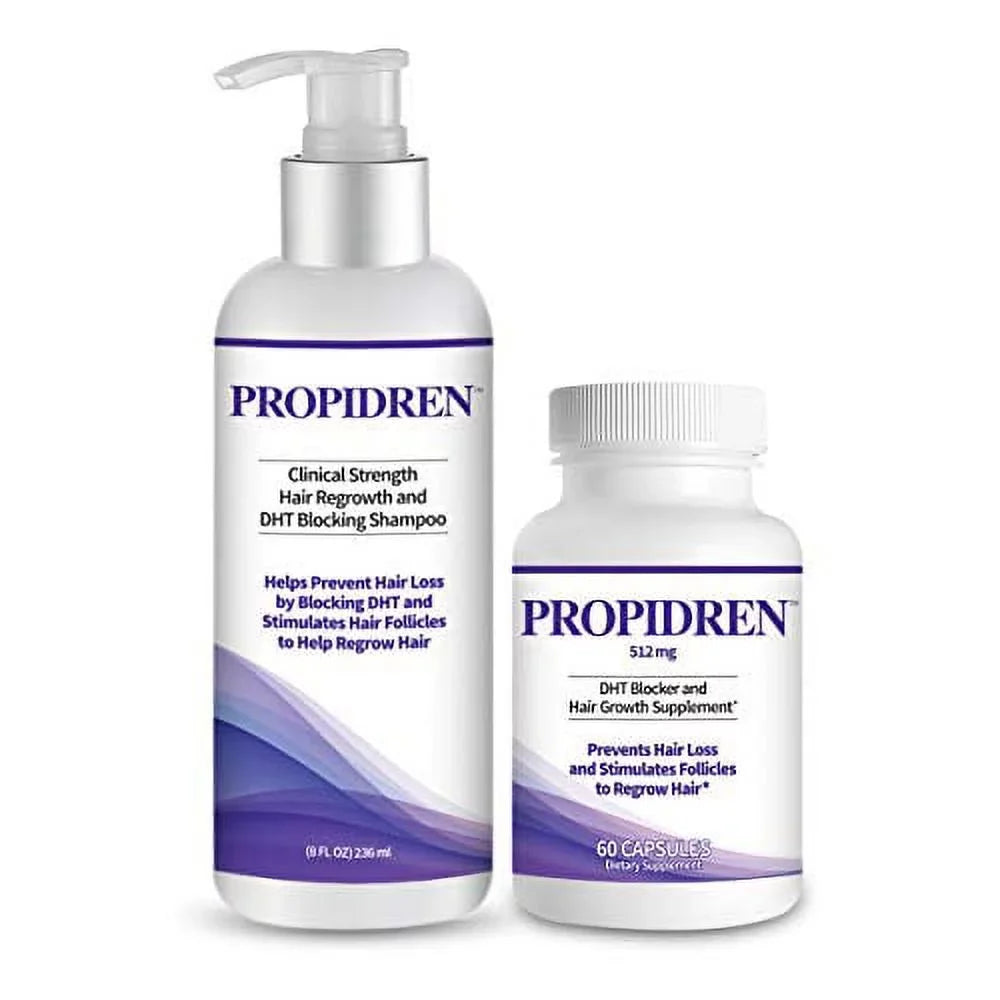 (1 8 Loss Count) Hair DHT Hair. Hair Regrowth Growth (1 Supplement Hair Combo - & Shampoo Pack to Stop Bottle, Proprietary Regrow & & Propidren Prevent Ounces) & Blocker 60 Treatment Bottle,