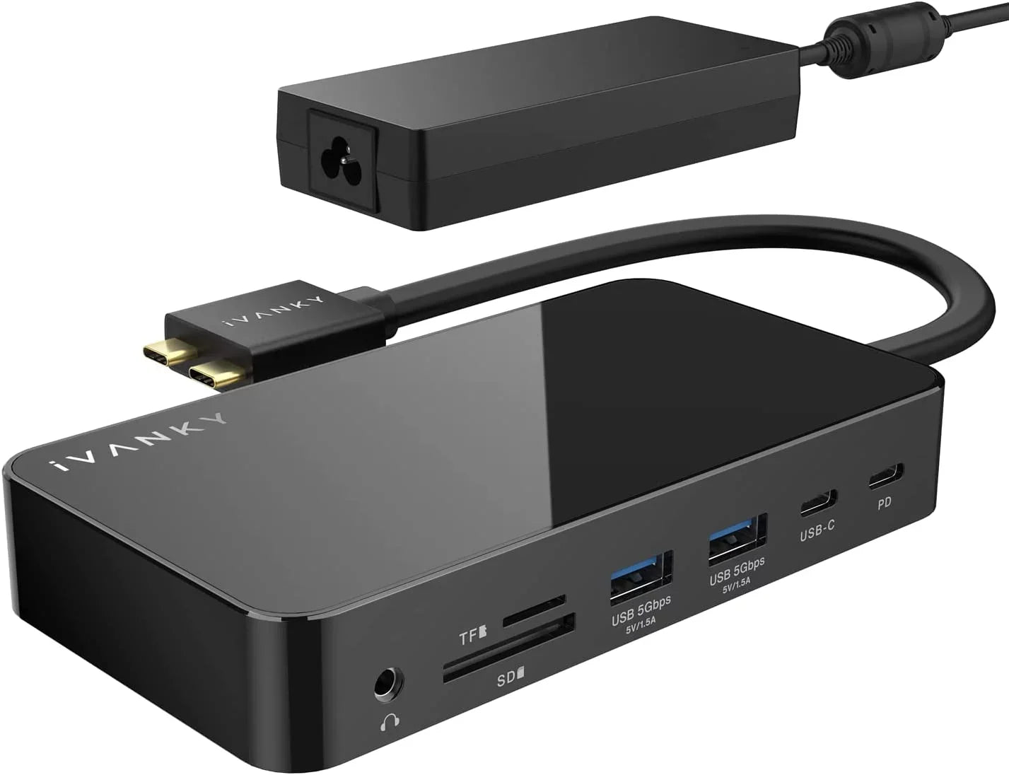 in Power Station 2 Pro Adapter, Station MacBook iVANKY VCD03-US 12 USB Docking C Dual 4K@60Hz 180W