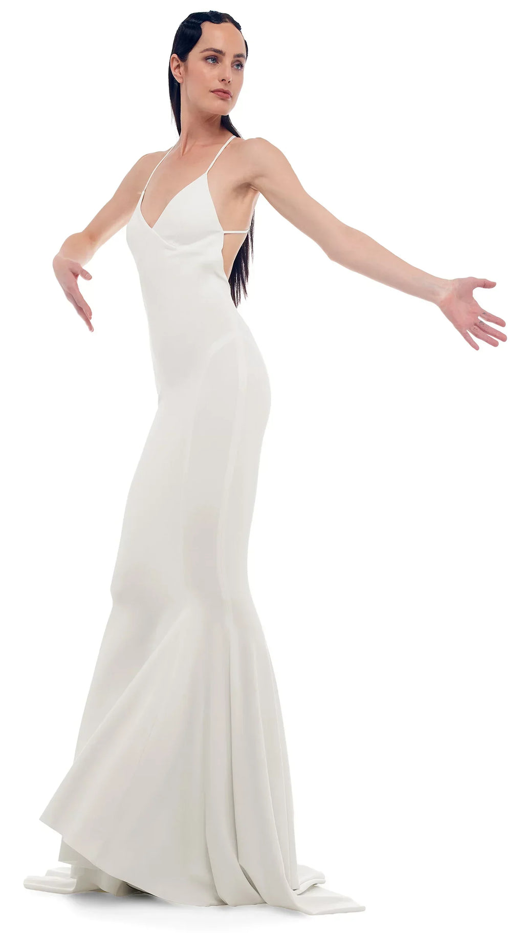 Women's Gown, Mermaid Kamali Back US WHITE Medium/38 SNOW Low Norma