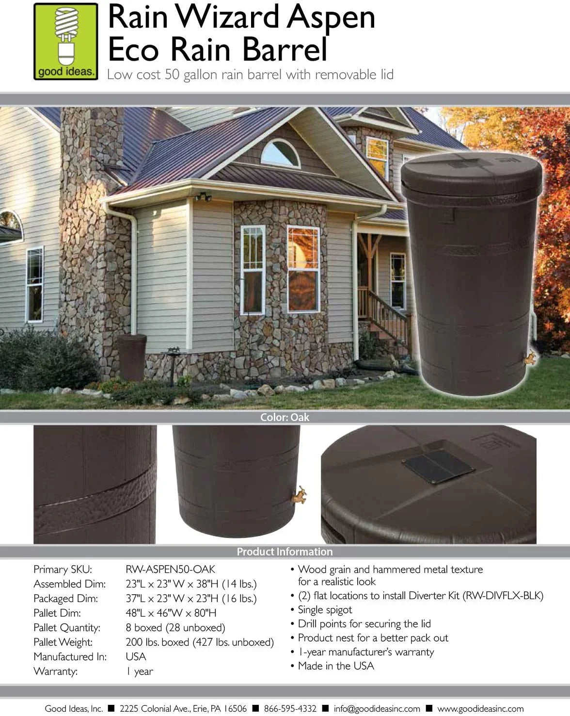 Gallon Barrel Ideas ECO Collector Rain 50 Storage Good Outdoor Aspen Water