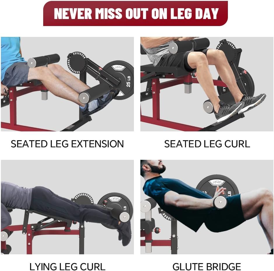 Leg Loaded Leg in Body Lower Gym Home Machine Machine, Extension Seated/Horizontal/Lying Specialty Leg Thigh Exercise Extension for and Curl and Bench Rotary Plate Leg Adjustable for Curl,