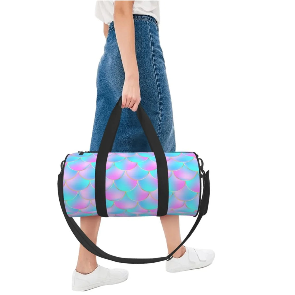 Large Scales Travel Bag Bag Luggage Dragon Purple Compartment Sports with Cylinder Pocket Waterproof Coaee Bag Gym Capacity and