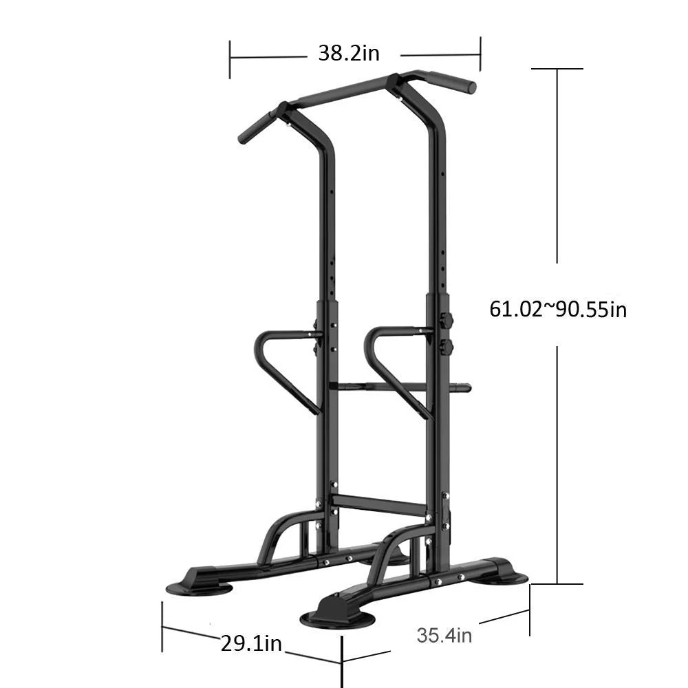 with Black Power Training Tower Wellynap Height 36.2" Bar, - Equipment Strength Up Workout Adjustable Pull