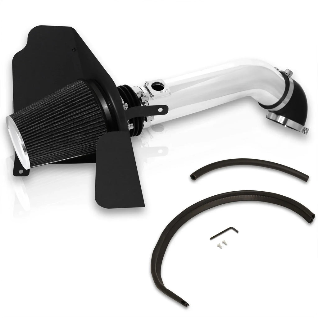 Silverado Distributors XL Filter Induction + Tahoe Intake Compatible/Replacement Aluminum Air GMC Cold Yukon Chevy Sierra Heat V8 Pipe For Avalanche Suburban AJP System Polish Escalade Cadillac Shield