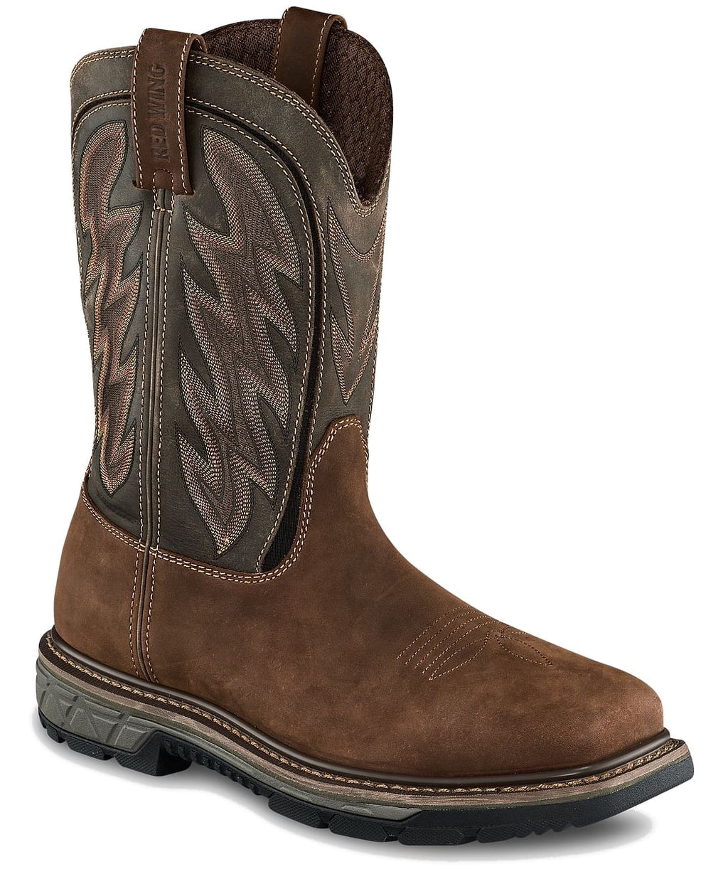 Men's RioFlex - Red Work 2204 Boot Toe Safety Pull-on Style Wing Waterproof, 11-inch