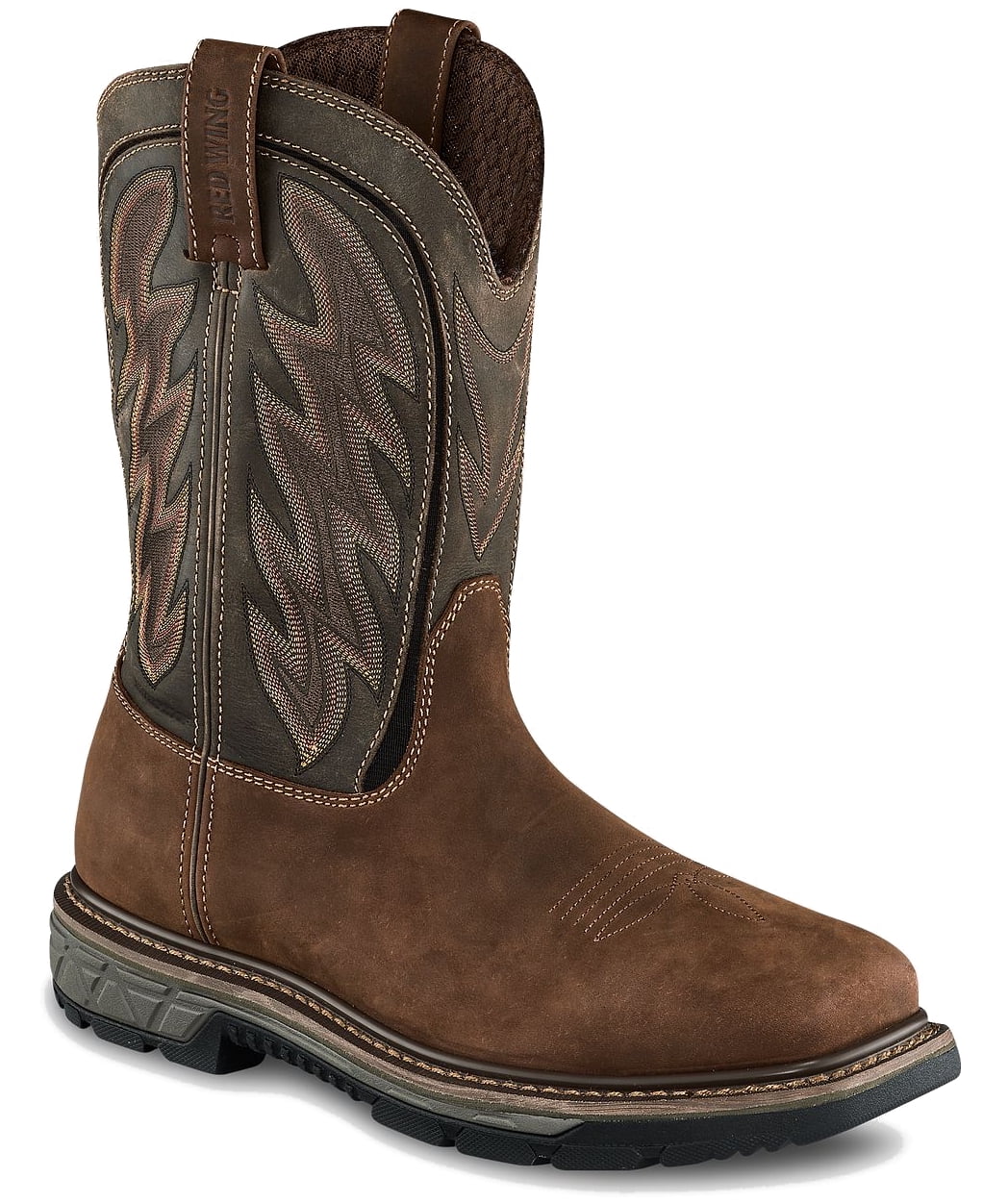 Men's RioFlex - Red Work 2204 Boot Toe Safety Pull-on Style Wing Waterproof, 11-inch