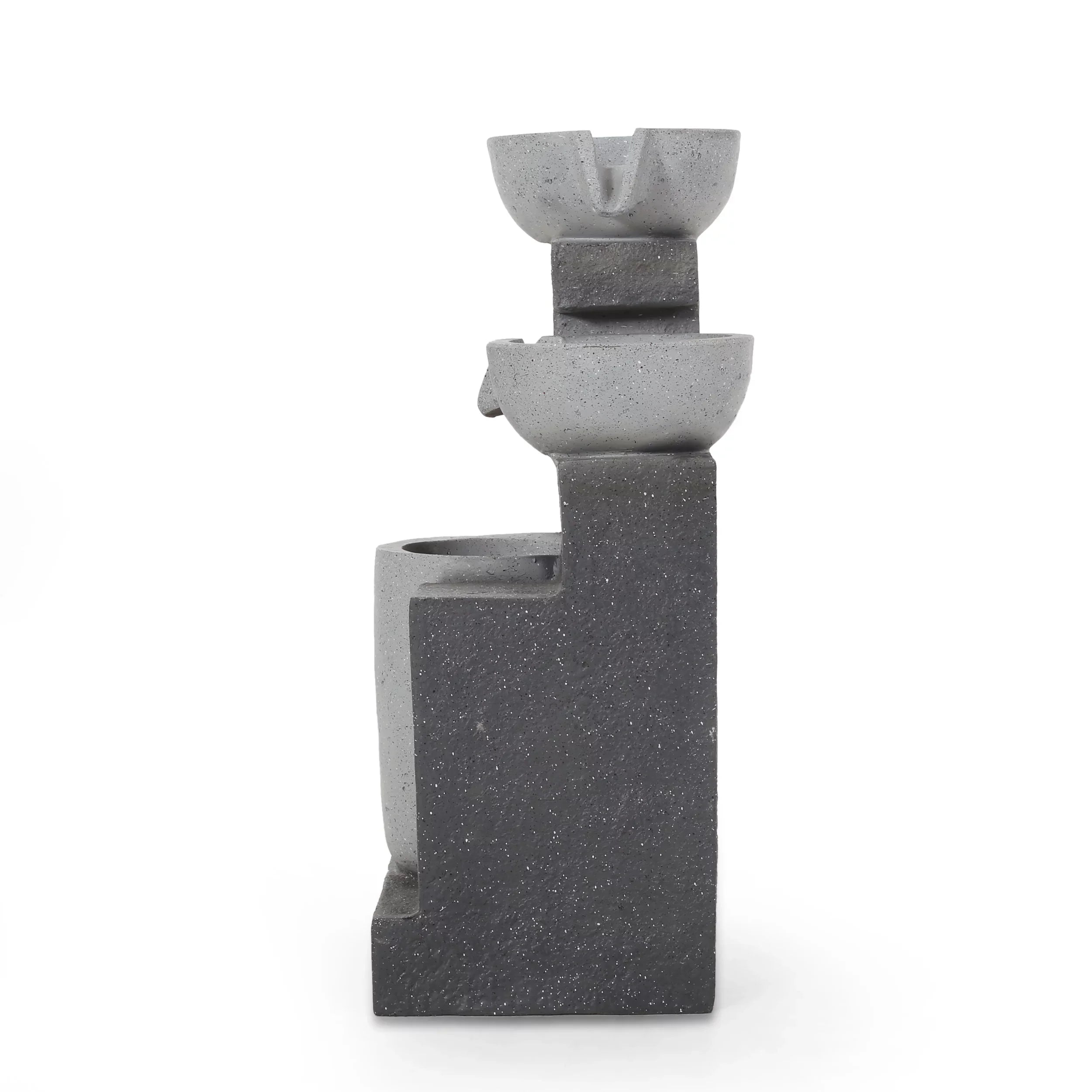 Modern Colquitt Outdoor Tier 3 Multi-Gray Fountain,