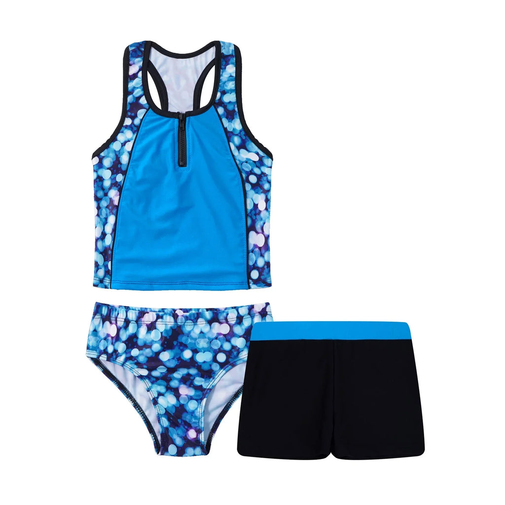 Suit Set 8 Hawaii Floral Bathing Swimsuit Summer Beach 3 Girls Pieces Swimwear,Sizes INHZOY Blue 4-16 Tankini