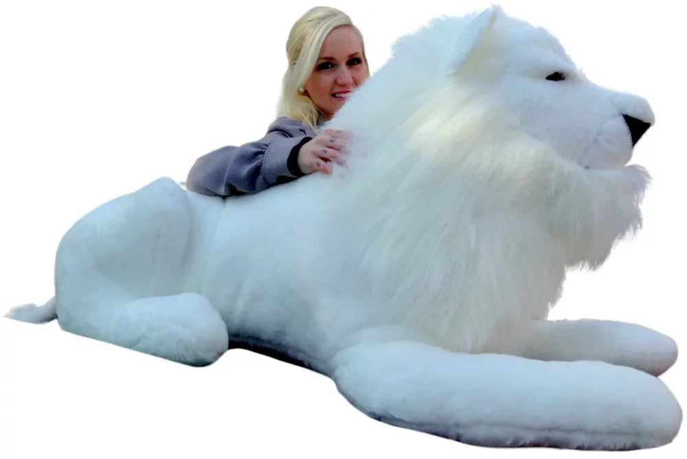 American in WHITE Stuffed the Inches Giant Made Lion USA America Soft Made 48