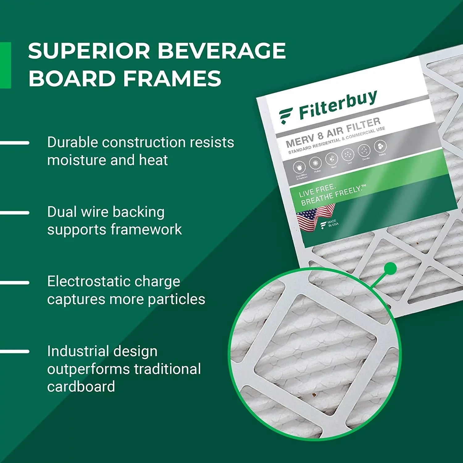 (6-Pack) Furnace Pleated MERV AC 17.25x29.25x1 Filters 8 HVAC Filterbuy Air