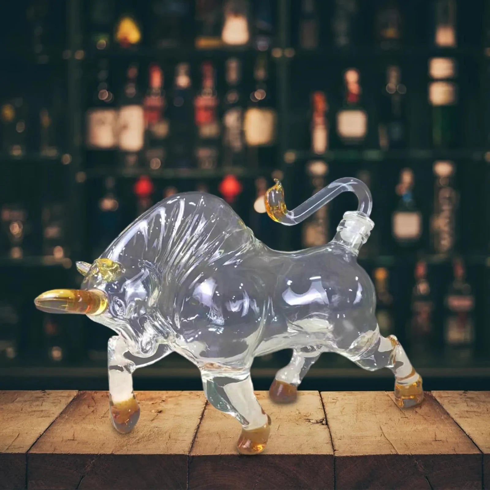 Novelty 1500ml Vodka Shaped for Glass Style Bull Brandy Decanter