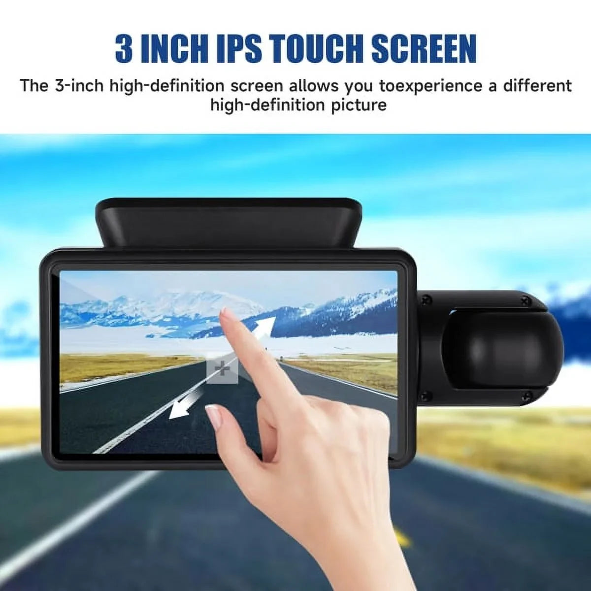 Dash with Wide Rear, SYTHERS 1080P Front Angle Camera Cam 170¡ã Vision Dash Night and