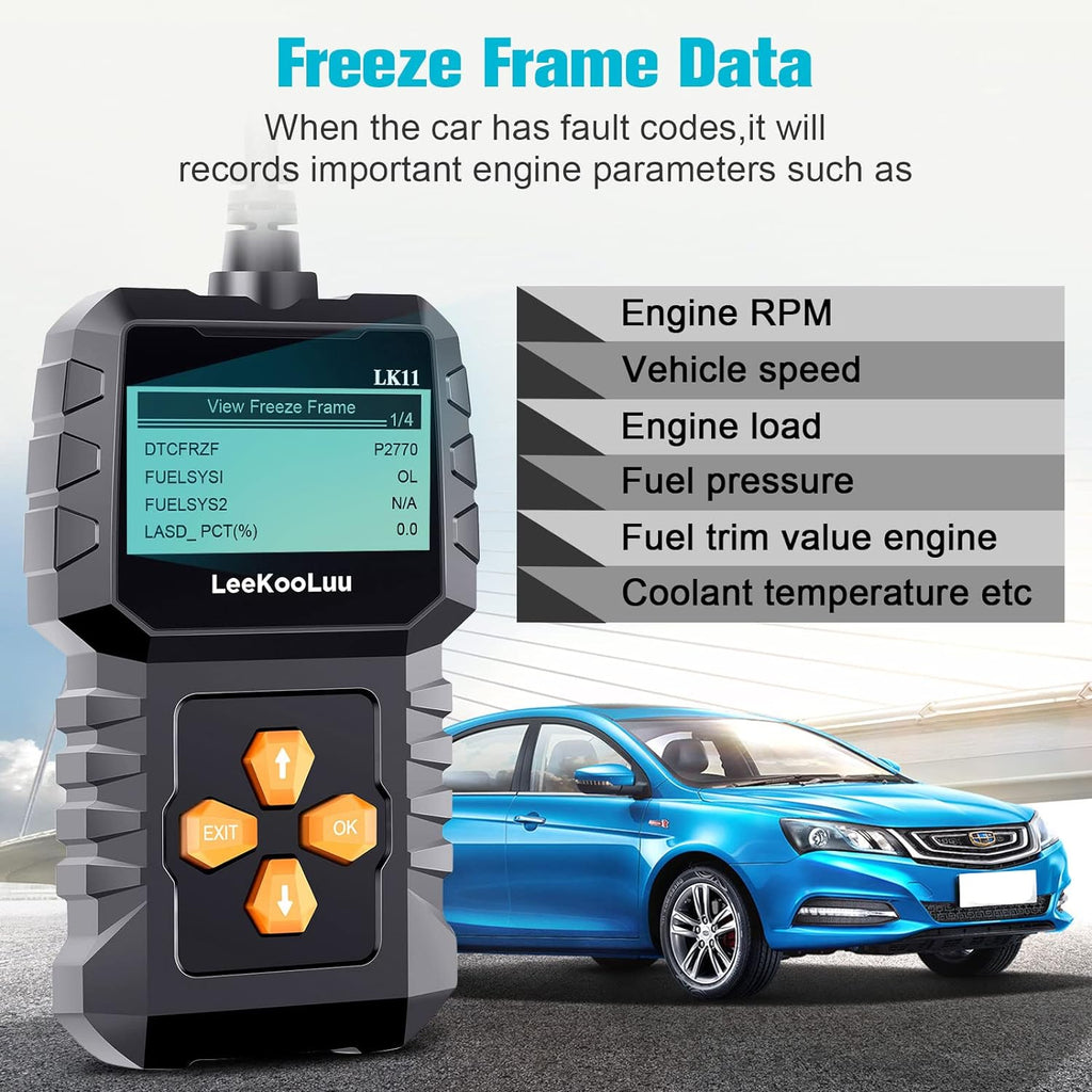Professional LK11 Code Freeze Easy and Engine Readiness LeeKooLuu Play Setup Scan Frame/I/M - with Cars Alert Code 1996 Reader Since Scanner for Clear OBD2 Use Plug to - Diagnostic Reset
