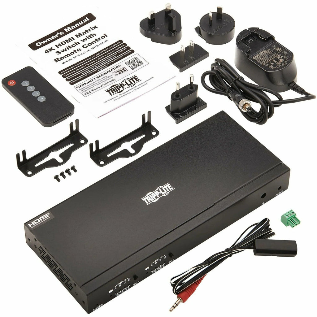 60 4x2 - 4K x HDR, with Signage, HDMI TAA 1080p2 4:4:4, Multi-Resolution Lite 4K Blu-ray Support, and Hz, Computer, Remote - Display, - x Control 2160 Digital Matrix 2 - Switch/Splitter Tripp ... 3840